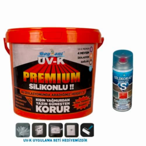 Avantajlı İzolasyon Paketi Uv-K Premium Silikonlu Boya 15 Kg ve 400Ml Silikokap Su İzolasyon Spreyi